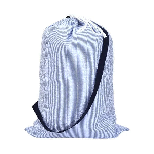 Laundry Bag - Navy Searsucker