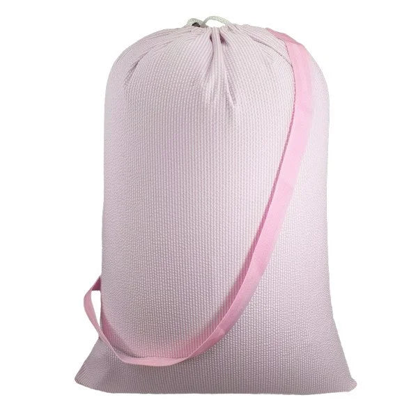 Laundry Bag - Pink Searsucker
