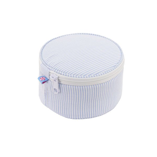 Button Bag - Baby Blue Searsucker