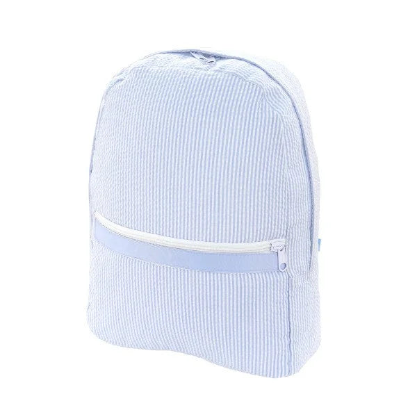 Medium Backpack - Light Blue Searsucker