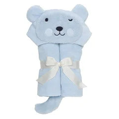 Blue Bear Hooded Bath Towel