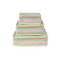 Stacking Set - Green with Pink Trim Searsucker