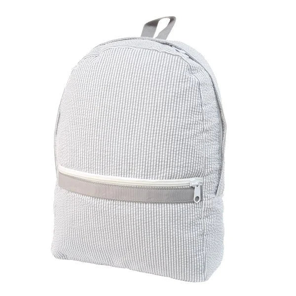 Medium Backpack - Grey Searsucker
