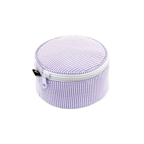 Button Bag - Lilac Searsucker