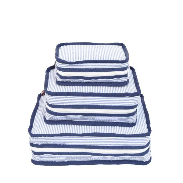 Stacking Set - Navy Blue Searsucker