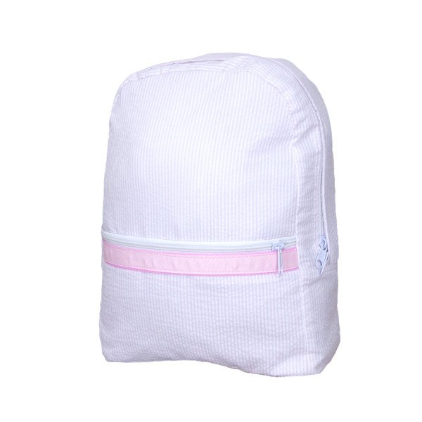Medium Backpack - Pink Searsucker