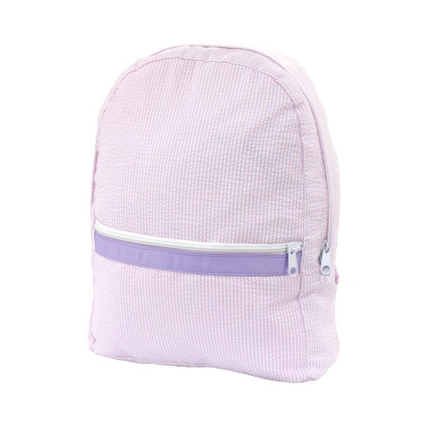 Medium Backpack - Princess Pink with Lilac Searsucker