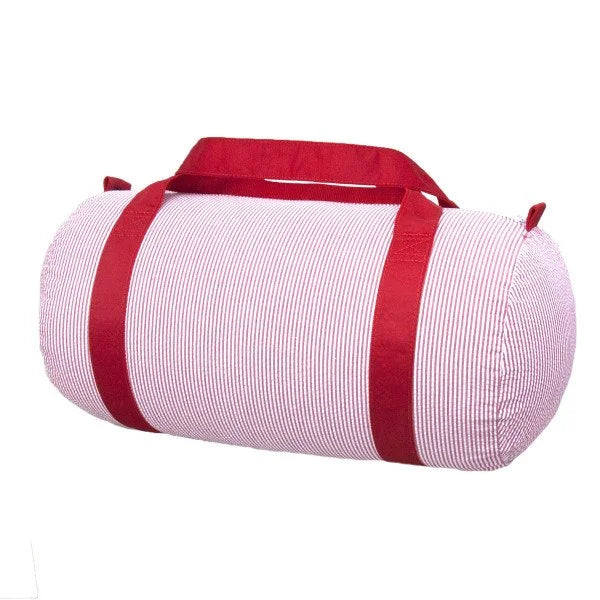 Medium Duffle - Red Searsucker