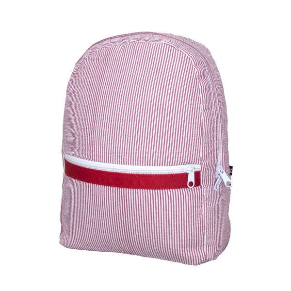 Medium Backpack - Red Searsucker