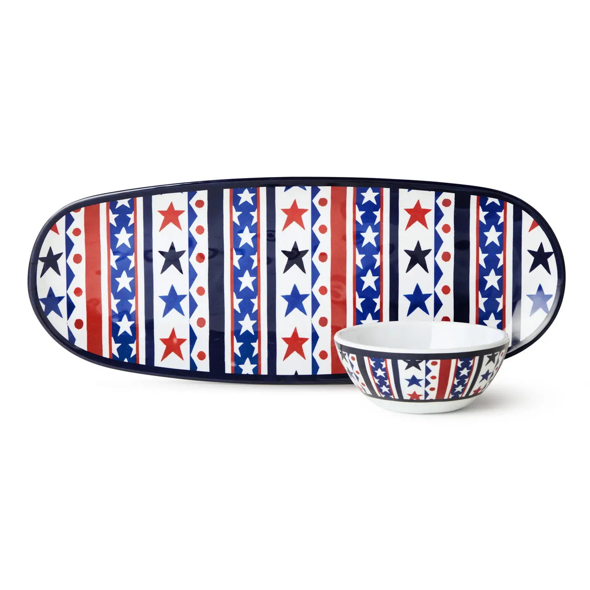 Stars and Stripes Melamine Oval Tray