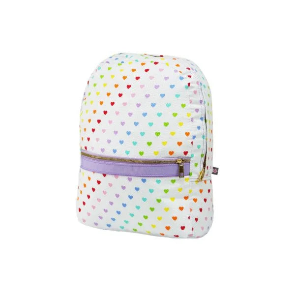 Medium Backpack - Tiny Hearts Searsucker