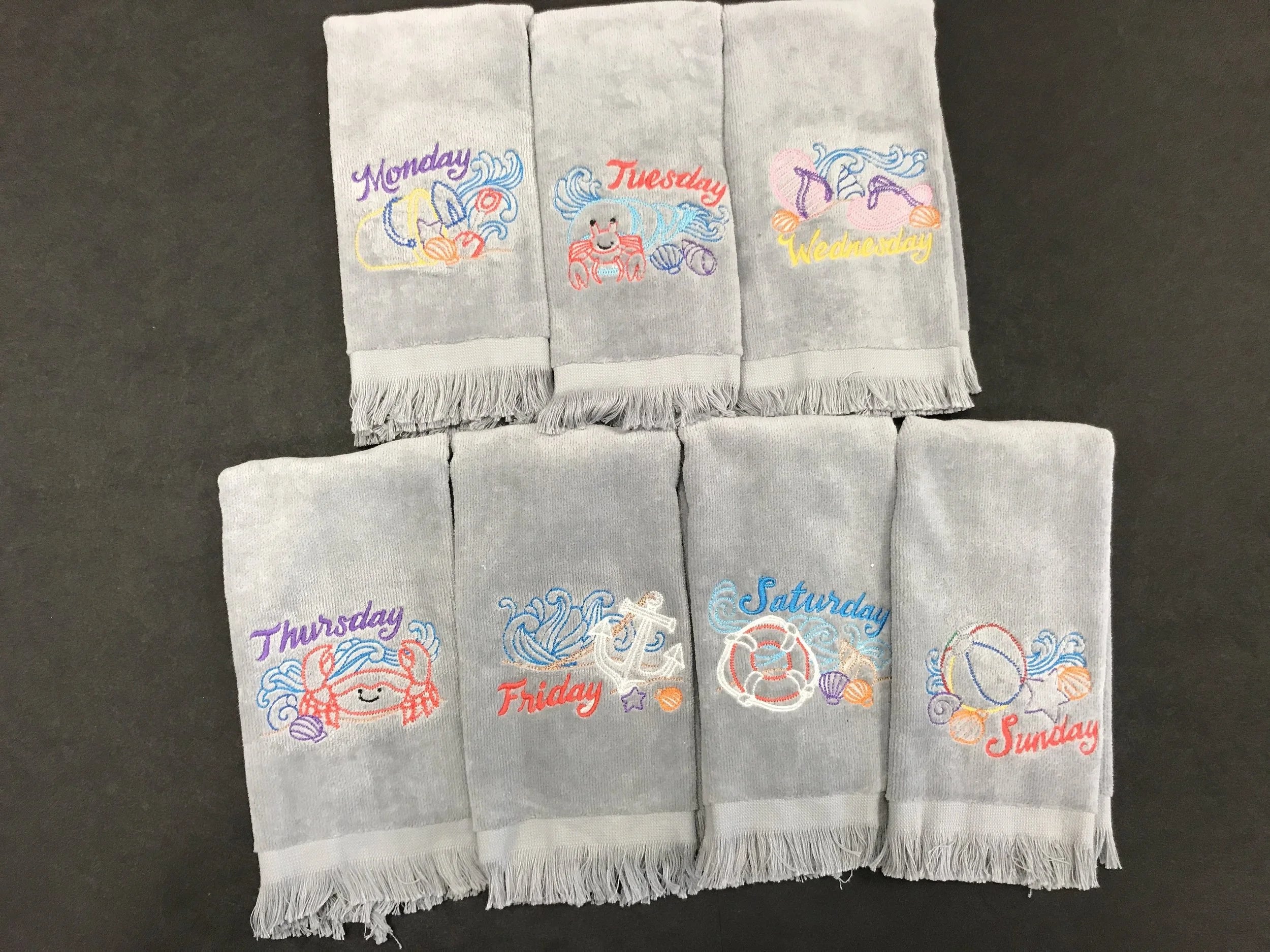 Days of the Week Fingertip Towels