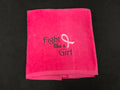 Fight Like a Girl Beach Towel Hot Pink