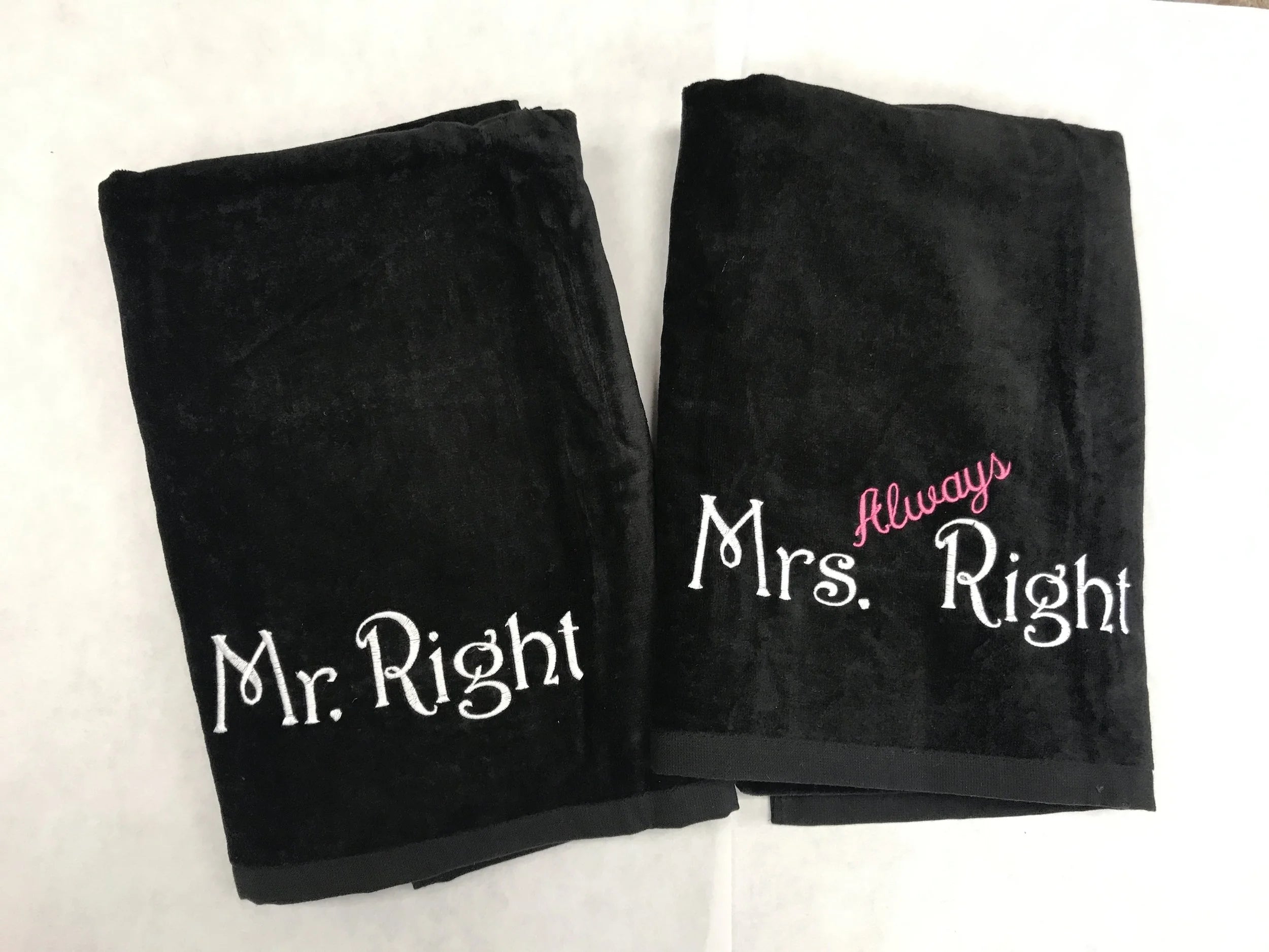 Mr Right and Mrs Always Right Beach Towel Set