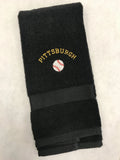 Pittsburgh Baseball Hand Towel Black