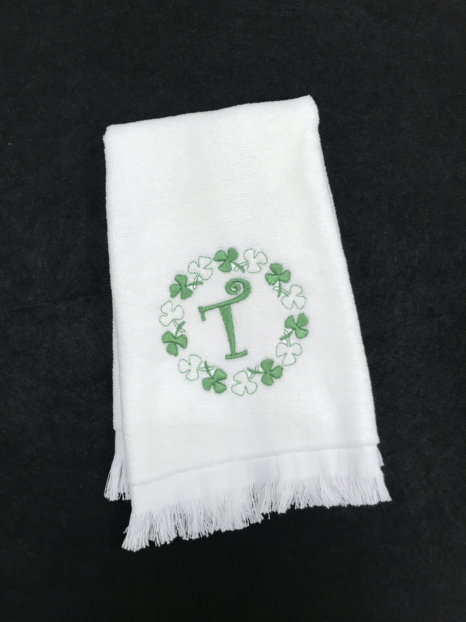 Shamrock Initial Fingertip Towel