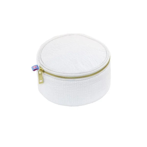 Button Bag - White Searsucker