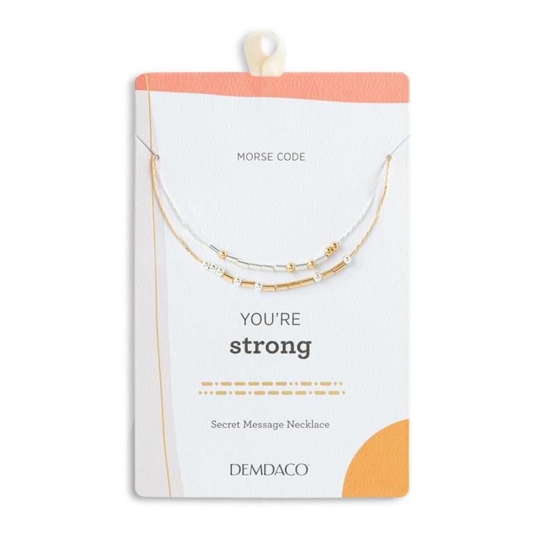 You're Strong Morse Code Necklace